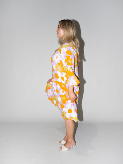 Flower Power Frill Dress in Lilac