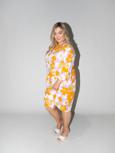 Flower Power Frill Dress in Lilac