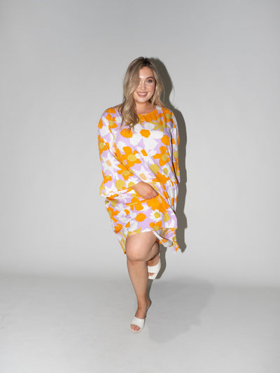 Flower Power Frill Dress in Lilac
