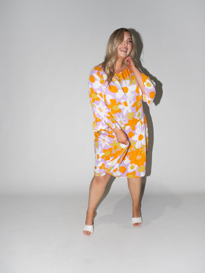 Flower Power Frill Dress in Lilac