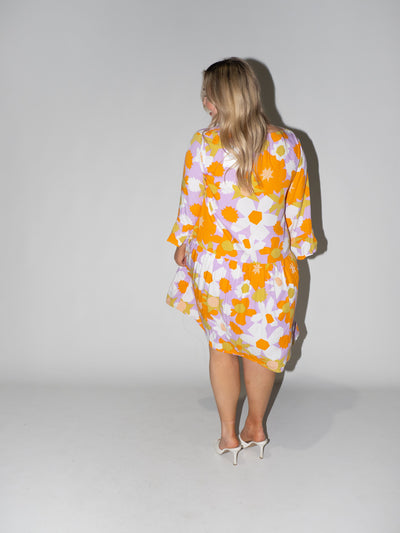 Flower Power Frill Dress in Lilac