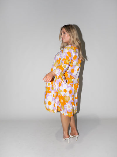 Flower Power Frill Dress in Lilac