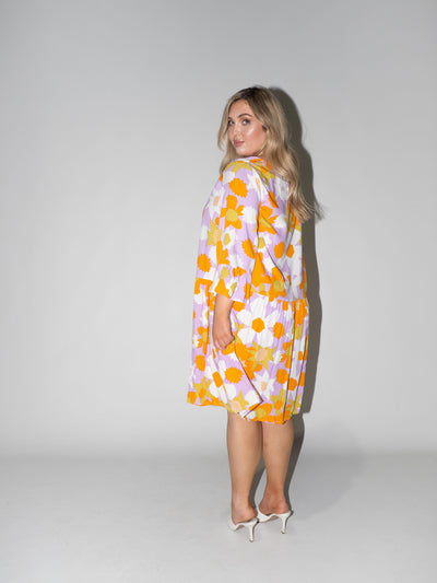 Flower Power Frill Dress in Lilac