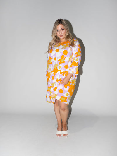 Flower Power Frill Dress in Lilac