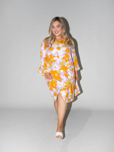 Flower Power Frill Dress in Lilac