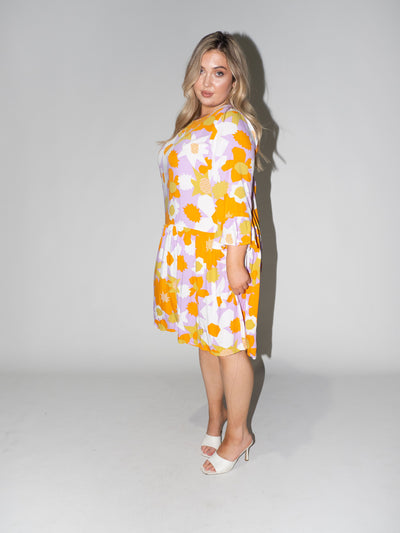 Flower Power Frill Dress in Lilac